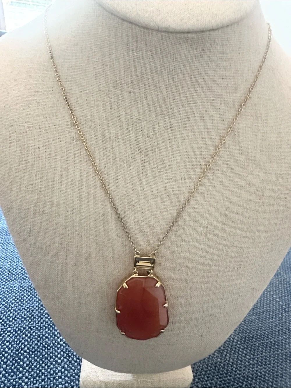 Kate Spade Gold Plated Long Stunning Coral Magnesite Necklace